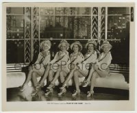 8s783 STAND UP & CHEER 8.25x10 still 1934 five sexy chorus girls smiling & showing off their legs!