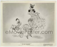 8s824 THREE CABALLEROS 8.25x10 still 1944 Donald Duck dancing with drawn senorita lifting dress!