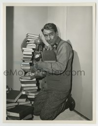 8s843 TWILIGHT ZONE TV 7x9 still 1961 Burgess Meredith as a librarian in The Obsolete Man!