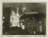 8s868 WAR OF THE WORLDS 8.25x10 still 1953 special effects image of alien war ship over city street!