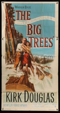 8t336 BIG TREES 3sh 1952 great artwork of Kirk Douglas, who protects the giant sequoias!