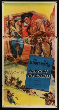 8t337 BILL ELLIOTT/TEX RITTER 3sh 1953 great Glenn Cravath cowboy art, North of the Rockies!