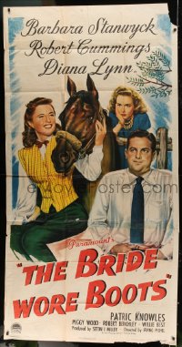 8t350 BRIDE WORE BOOTS 3sh 1946 Barbara Stanwyck, Robert Cummings & Diana Lynn with horse!
