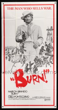 8t352 BURN int'l 3sh 1970 Marlon Brando profiteers from war, directed by Gillo Pontecorvo!