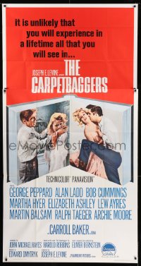 8t359 CARPETBAGGERS int'l 3sh 1964 Carroll Baker biting George Peppard's hand on book page!