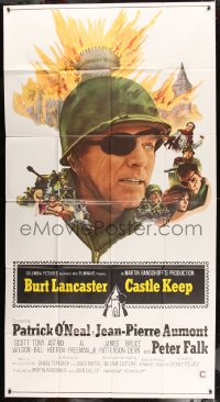 8t361 CASTLE KEEP int'l 3sh 1969 art of World War II soldier Burt Lancaster wearing eyepatch!