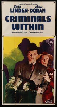 8t374 CRIMINALS WITHIN 3sh 1943 Eric Linden, Ann Doran, WWII espionage, directed by Joseph H. Lewis