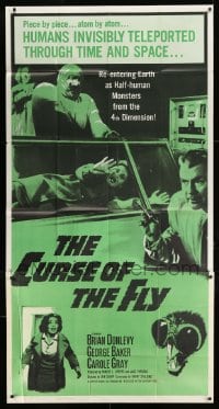 8t375 CURSE OF THE FLY 3sh 1965 humans invisibly teleported through time & space, sci-fi sequel!