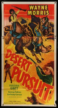 8t383 DESERT PURSUIT 3sh 1952 Wayne Morris & cowboys riding imported camels instead of horses!