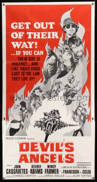 8t387 DEVIL'S ANGELS 3sh 1967 Corman, Cassavetes, their god is violence, lust the law they live by