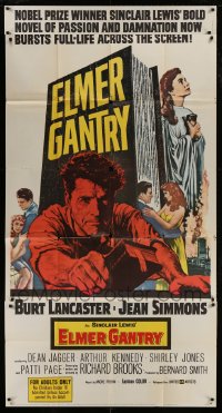 8t397 ELMER GANTRY 3sh 1960 Jean Simmons, Shirley Jones & Page damn Burt Lancaster's soul!