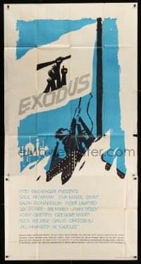 8t403 EXODUS 3sh 1961 Otto Preminger, best full art of arms reaching for rifle by Saul Bass!