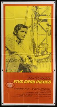 8t408 FIVE EASY PIECES int'l 3sh 1970 great close up of Jack Nicholson, directed by Bob Rafelson!