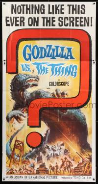 8t431 GODZILLA VS. THE THING 3sh 1964 cool Brown monster art, nothing like this ever on the screen!