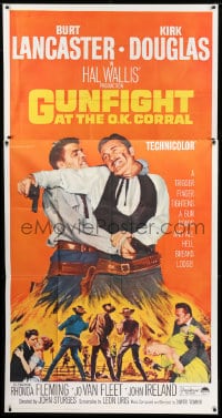 8t440 GUNFIGHT AT THE O.K. CORRAL 3sh R1964 Burt Lancaster, Kirk Douglas, directed by John Sturges!