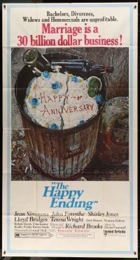 8t445 HAPPY ENDING 3sh 1970 directed by Richard Brooks, great image of cake in trash can!