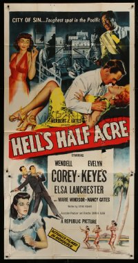 8t450 HELL'S HALF ACRE 3sh 1954 Wendell Corey romances sexy Evelyn Keyes in Hawaii, City of Sin!