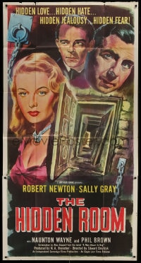 8t451 HIDDEN ROOM 3sh 1949 art of Robert Newton & Sally Gray, hidden love, hate, jealousy & fear!