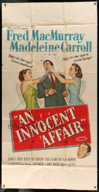 8t463 INNOCENT AFFAIR 3sh 1949 art of Fred MacMurray slapped by Madeleine Carroll & Rita Johnson!