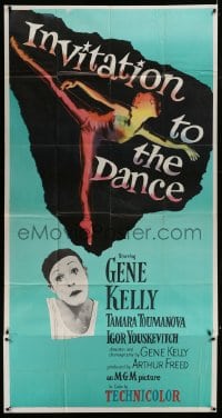 8t467 INVITATION TO THE DANCE 3sh 1956 great c/u of mime Gene Kelly + dancing Tamara Toumanova!