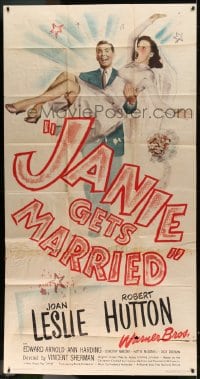 8t477 JANIE GETS MARRIED 3sh 1946 great image of bride Joan Leslie carried by groom Robert Hutton!