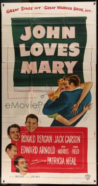 8t478 JOHN LOVES MARY 3sh 1949 Ronald Reagan, Jack Carson, Arnold, introducing Patricia Neal!