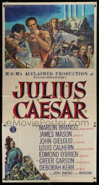 8t482 JULIUS CAESAR 3sh 1953 art of Marlon Brando, James Mason & Greer Garson, Shakespeare