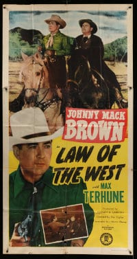 8t494 LAW OF THE WEST 3sh 1949 Johnny Mack Brown & Max Terhune stop crooked real estate agents!