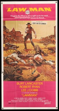 8t495 LAWMAN 3sh 1971 Frank McCarthy art of cowboy Burt Lancaster, directed by Michael Winner!