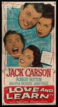 8t500 LOVE & LEARN 3sh 1947 Jack Carson, Robert Hutton, Martha Vickers, Janis Page!