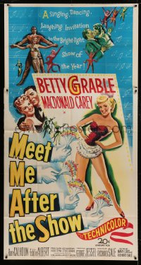 8t518 MEET ME AFTER THE SHOW 3sh 1951 artwork of sexy dancer Betty Grable & top cast members!