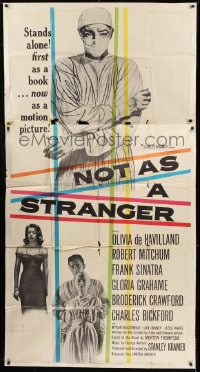 8t538 NOT AS A STRANGER 3sh 1955 doctor Robert Mitchum, Olivia De Havilland, Frank Sinatra!