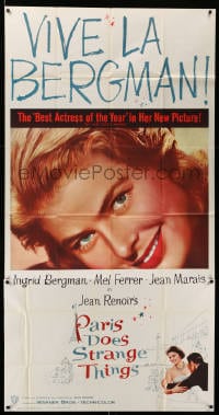 8t547 PARIS DOES STRANGE THINGS 3sh 1957 Jean Renoir's Elena et les hommes, Ingrid Bergman!