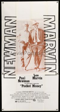8t556 POCKET MONEY 3sh 1972 great full-length portrait of Paul Newman & Lee Marvin!