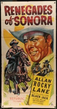 8t566 RENEGADES OF SONORA 3sh 1948 really cool art of Allan Rocky Lane & his stallion Black Jack!