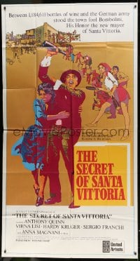8t580 SECRET OF SANTA VITTORIA int'l 3sh 1969 Anthony Quinn, Virna Lisi, cool Bob Peak artwork!