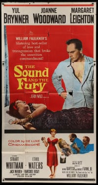 8t595 SOUND & THE FURY 3sh 1959 great images of Yul Brynner with hair & Joanne Woodward!