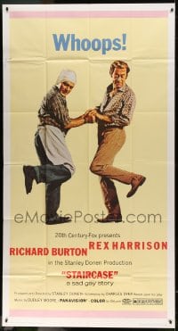 8t599 STAIRCASE 3sh 1969 Rex Harrison & Richard Burton in a sad gay story, Stanley Donen!