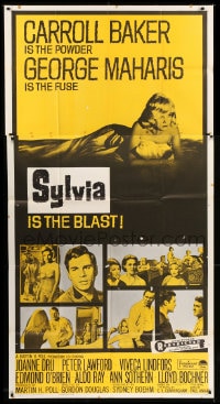 8t606 SYLVIA 3sh 1965 sexy Carroll Baker is the powder, George Maharis is the fuse!