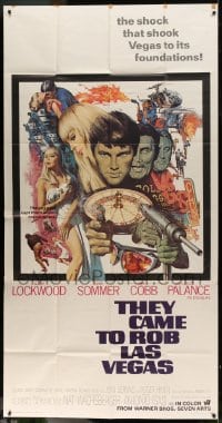 8t613 THEY CAME TO ROB LAS VEGAS 3sh 1968 Gary Lockwood, cool McCarthy art including roulette wheel
