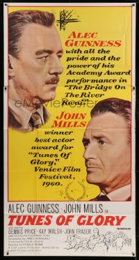 8t625 TUNES OF GLORY 3sh 1960 great giant headshots of John Mills & Alec Guinness!