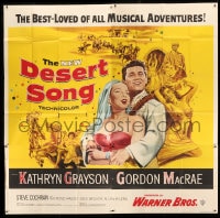 8t031 DESERT SONG 6sh 1953 great montage art with Gordon McRae holding sexy Kathryn Grayson!