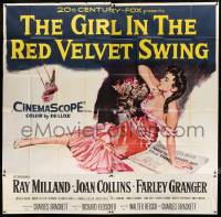 8t047 GIRL IN THE RED VELVET SWING 6sh 1955 art of sexy Joan Collins as Evelyn Nesbitt Thaw!