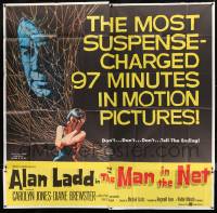 8t077 MAN IN THE NET 6sh 1959 Alan Ladd in the most suspense-charged 97 minutes in motion pictures!