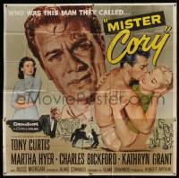 8t081 MISTER CORY 6sh 1957 art of professional poker player Tony Curtis & kissing sexy Martha Hyer!