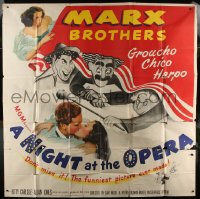 8t089 NIGHT AT THE OPERA 6sh R1948 Hirschfeld art of Groucho, Chico & Harpo, Carlisle, Jones, rare!