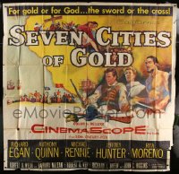 8t103 SEVEN CITIES OF GOLD 6sh 1955 barechested Richard Egan, Mexican Anthony Quinn, priest Rennie