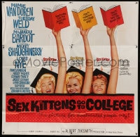 8t104 SEX KITTENS GO TO COLLEGE 6sh 1960 sexy art of Van Doren, Tuesday Weld & Bardot's sister!