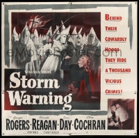 8t111 STORM WARNING 6sh 1951 art of Ginger Rogers, Ronald Reagan & The Ku Klux Klan!