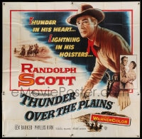 8t116 THUNDER OVER THE PLAINS 6sh 1953 cowboy Randolph Scott has lightning in his holsters!